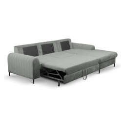 Corner Sofa Bed Monaco - Grey 252cm Right - thumbnail 4