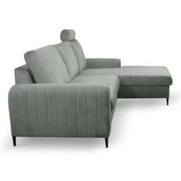 Corner Sofa Bed Monaco - Grey 252cm Right - thumbnail 3