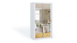 Bono Sliding Door Wardrobe With Mirrors 120cm - White Matt 120cm - thumbnail 1
