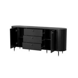 Zante ZA4 Sideboard Cabinet 190cm - Black 190cm - thumbnail 2