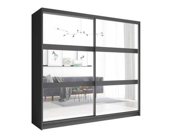 Fino 12 Sliding Door Wardrobe 230cm - Graphite 230cm - image 1