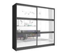 Fino 12 Sliding Door Wardrobe 230cm - Graphite 230cm - thumbnail 1