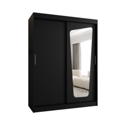 Moka Sliding Door Wardrobe 150cm - Black 150cm - thumbnail 2