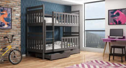 Wooden Bunk Bed Monika with Storage - Graphite Without Mattresses - thumbnail 8