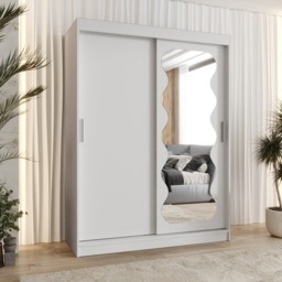 Spoti Sliding Door Wardrobe 150cm - White 150cm