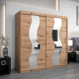 Seville Sliding Door Wardrobe 200cm - White 200cm - thumbnail 2
