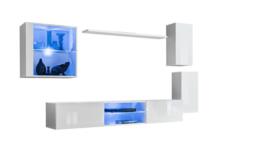 "Switch XXIII Wall Entertainment Unit For TVs Up To 75"" - Oak Wotan 250cm White" - thumbnail 3