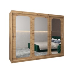 Uppsala T3 Sliding Door Wardrobe 250cm - Black 250cm - thumbnail 3