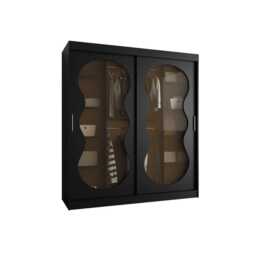 Bahrain III Sliding Door Wardrobe 180cm - Black 180cm - thumbnail 8