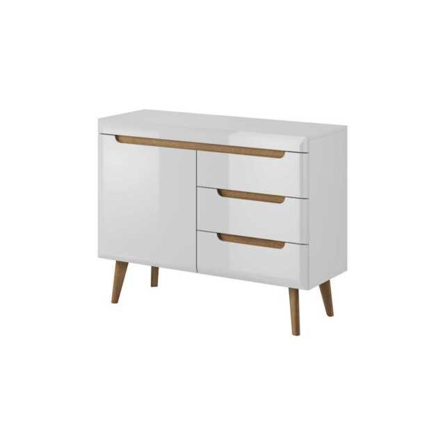 Nordi Sideboard Cabinet 107cm - White Gloss 107cm - image 1