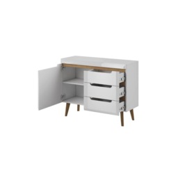 Nordi Sideboard Cabinet 107cm - White Gloss 107cm - thumbnail 2