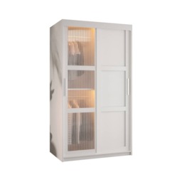 Flutes III Sliding Door Wardrobe 100cm - Black 100cm - thumbnail 3