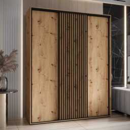 Sapporo I Sliding Door Wardrobe 200cm - Oak Artisan 200cm