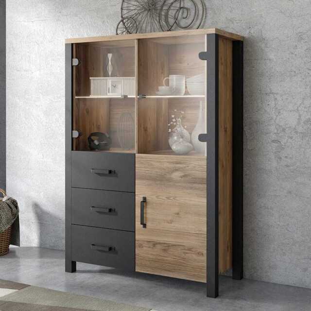 Olin 44 Display Cabinet 101cm - 101cm Appenzeller Fichte Oak - image 1