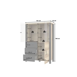Olin 44 Display Cabinet 101cm - 101cm Appenzeller Fichte Oak - thumbnail 5