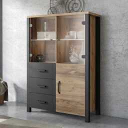 Olin 44 Display Cabinet 101cm - 101cm Appenzeller Fichte Oak