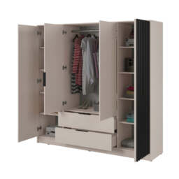 Nelly Hinged Door Wardrobe 206cm - Cashmere 206cm - thumbnail 3