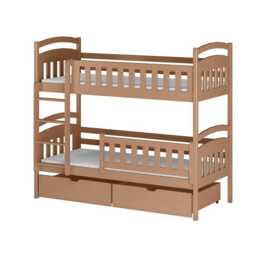 Wooden Bunk Bed Ignas with Storage - Cinnamon Foam/Bonnell Mattresses - thumbnail 1