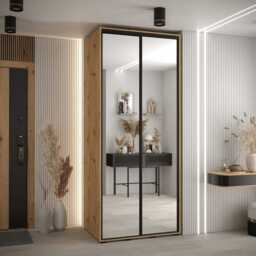 Cannes II Sliding Door Wardrobe 110cm - Oak Artisan 110cm