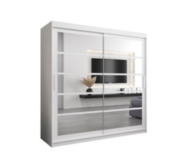 Roma II Sliding Door Wardrobe 200cm - Black 200cm - thumbnail 3