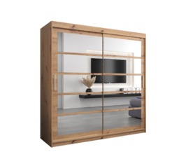Roma II Sliding Door Wardrobe 200cm - Black 200cm - thumbnail 7
