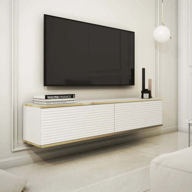 Moro Floating TV Cabinet 135cm - White 135cm - image 1