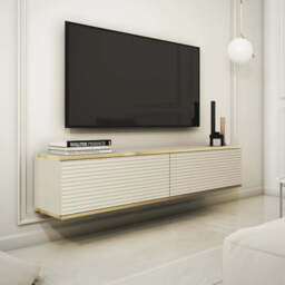 Moro Floating TV Cabinet 135cm - White 135cm - thumbnail 2