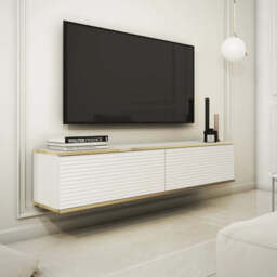 Moro Floating TV Cabinet 135cm - White 135cm - thumbnail 1