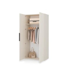 Lumo Hinged Door Wardrobe 100cm - Cashmere 100cm Partially Mirrored - thumbnail 6