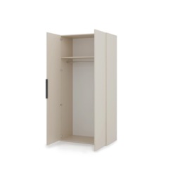 Lumo Hinged Door Wardrobe 100cm - Cashmere 100cm Partially Mirrored - thumbnail 5