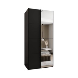 Trosa III Sliding Door Wardrobe 120cm - Black 120cm - thumbnail 8