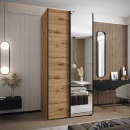 Trosa III Sliding Door Wardrobe 120cm - Black 120cm - thumbnail 4
