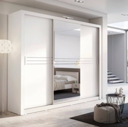 Havana 11 - 3 Sliding Door Wardrobe 250cm - White Matt 250cm - thumbnail 6
