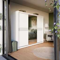 Havana 11 - 3 Sliding Door Wardrobe 250cm - White Matt 250cm