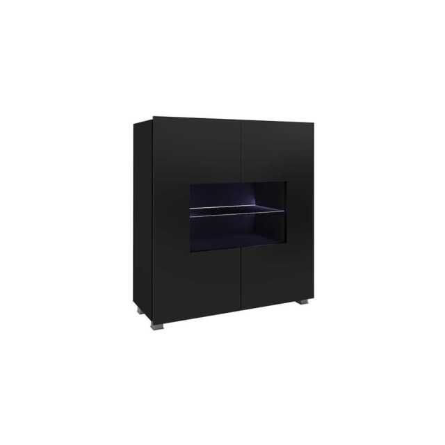 Calabrini Display Cabinet 100cm - Black Gloss 100cm - image 1