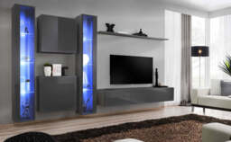 "Switch XVI Entertainment Unit For TVs Up To 75"" - Oak Wotan 330cm White" - thumbnail 4