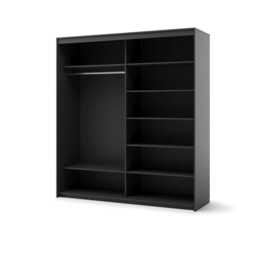 Trend TZ-01 Sliding Door Wardrobe 200cm - Black 200cm - thumbnail 2