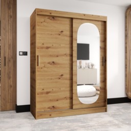Royal Sliding Door Wardrobe 150cm - Oak Walnut 150cm - thumbnail 7