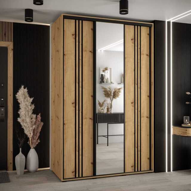 Cannes VII Sliding Door Wardrobe 160cm - Oak Artisan 160cm - image 1