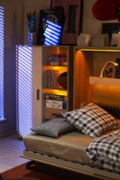 Concept Junior Horizontal Wall Bed 120cm - Oak Artisan 120 x 200cm - thumbnail 5
