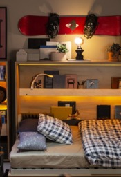 Concept Junior Horizontal Wall Bed 120cm - Oak Artisan 120 x 200cm - thumbnail 6