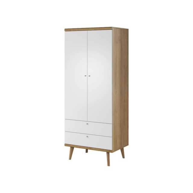 Primo Hinged Wardrobe 80cm - White 80cm - image 1