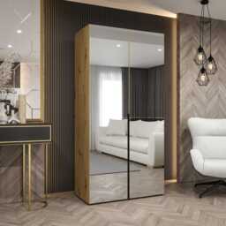 Alicante III Hinged Door Wardrobe 100cm - Cashmere 100cm - thumbnail 8