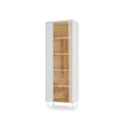 Liba Tall Display Cabinet 67cm - White 67cm - thumbnail 2