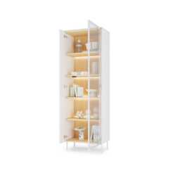 Liba Tall Display Cabinet 67cm - White 67cm - thumbnail 5