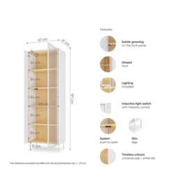 Liba Tall Display Cabinet 67cm - White 67cm - thumbnail 6