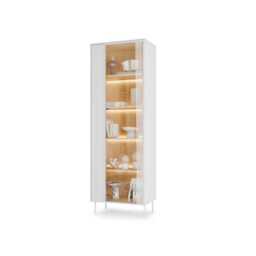 Liba Tall Display Cabinet 67cm - White 67cm - thumbnail 3
