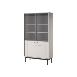 Japandi Tall Display Cabinet 104cm - Oak Linea 104cm - thumbnail 3