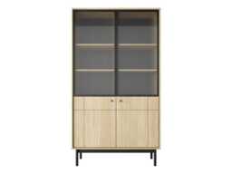 Japandi Tall Display Cabinet 104cm - Oak Linea 104cm - thumbnail 7