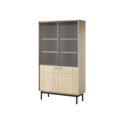 Japandi Tall Display Cabinet 104cm - Oak Linea 104cm - thumbnail 6